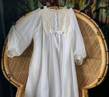 50s Sheer White Robe, Vintage Bridal Robe, SM/MD
