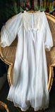 50s Sheer White Robe, Vintage Bridal Robe, SM/MD