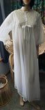 50s Sheer White Robe, Vintage Bridal Robe, SM/MD
