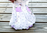 80's Teddy Bear in Umbrella Baby Summer Outfit 2 Piece Set, Baby Top with Bloomers, Lightweight Baby Outfit, 80's Top and Bloomers, Bear, 18