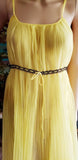 60s Sheer Yellow Nightie by Evette, Vintage Yellow Lingerie, LG