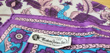 70s Peacock Scarves By Nasharr Frères Set of 2, One Purple Peacock Scarf, One Navy Peacock Scarf, Vintage Peacock Scarves, Peacock Gift