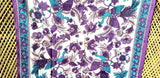 70s Peacock Scarves By Nasharr Frères Set of 2, One Purple Peacock Scarf, One Navy Peacock Scarf, Vintage Peacock Scarves, Peacock Gift