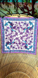 70s Peacock Scarves By Nasharr Frères Set of 2, One Purple Peacock Scarf, One Navy Peacock Scarf, Vintage Peacock Scarves, Peacock Gift