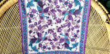 70s Peacock Scarves By Nasharr Frères Set of 2, One Purple Peacock Scarf, One Navy Peacock Scarf, Vintage Peacock Scarves, Peacock Gift