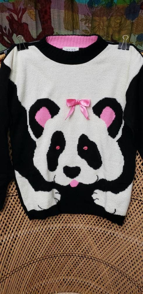 80s Panda Sweater By Jet Set Sweaters, LG 14 Girls – Charmstruck