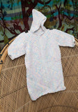 80s Pastel Knit Baby Bunting Bag With Hood, 3-6 Months