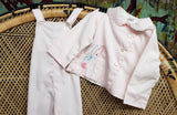 50s Pink Baby Overalls with Bunny Jacket By Thomas