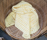 Vintage Yellow Crochet Baby Blanket, 48" x 36"