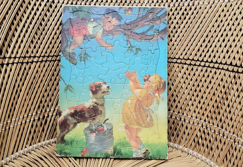 40s Apple Tree Frame Tray Puzzle, Raymond James Art, Worn Out Just Right