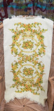60s Yellow Floral Bath Towel By Tastemaker