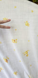 60s Yellow Floral Double Bed Flat Sheet By JCPenney Fashion Manor