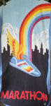 80s Rainbow Winged Shoe Marathon Beach Towel