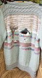80s Sheep Mohair Cardigan Hand Knit In Ireland