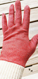 70s Red Metallic Gloves, Sparkly Red Gloves, Red Sparkly Gloves, Sparkle Gloves, Vintage Metallic Gloves, Women's Red Gloves, Glitter Glove