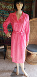 70s Pink JCPenney Fashions Dress, Bubble Gum Pink Dress with Buttons and Tie Belt Waist, Bright Pink Dress, Vintage Pink Dress,  MD