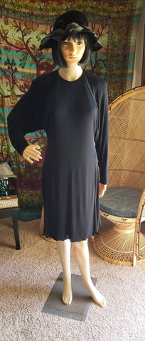 80s Holly's Harp Black Button Down Back Dress, SM/MD Charmstruck 80s Holly's Harp Black Button Down Back Dress, SM/MD Charmstruck