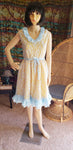 60's Baby Blue Lace Party Dress, Baby Blue & Goldenrod Dress, Blue and Yellow Dress, Vintage Lace Dress, Vintage Party Dress, SM/MD