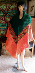 70's Long Crochet Shawl, Vintage Fall Crochet Shawl, One Size