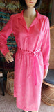 70s Pink JCPenney Fashions Dress, Bubble Gum Pink Dress with Buttons and Tie Belt Waist, Bright Pink Dress, Vintage Pink Dress,  MD
