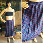 70s Blue Wool Pleated Skirt, SM