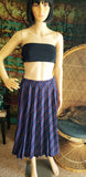 70s Blue Wool Pleated Skirt, SM