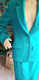 80s Teal Pendleton Suit & Skirt Set, Vintage Pendleton Set, Size 6