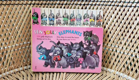 1947 Ten Jolly Elephants Board Book Published By Brimax Books