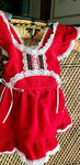 60s Red Baby Dress By Evy Of California, 18M