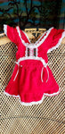 60s Red Baby Dress By Evy Of California, 18M