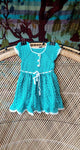 Vintage Girls Teal Crochet Dress 18M, 8M