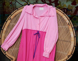 60s Pink Nightgown By JCPenney, Vintage Pink Loungewear Or Robe, LG