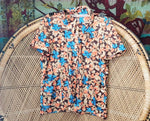70s Women's Tropical Flowers Shirt By Tara One, MD/LG