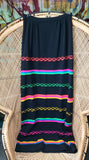 60s Black & Neon Striped Wool Maxi Skirt By Banff Ltd. Styled By Gianni Ferri, 12