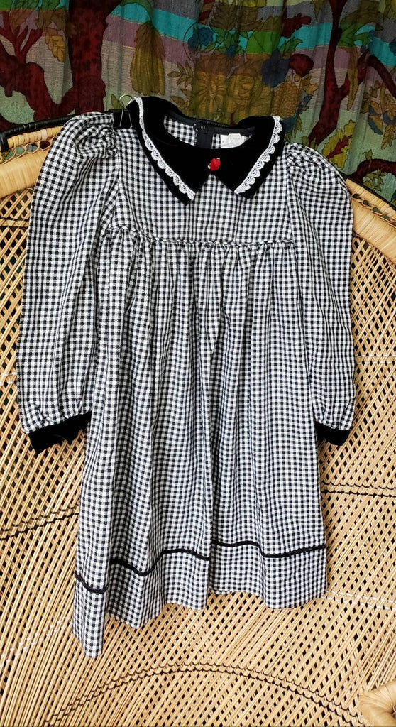 90s Black & White Check Dress By Ruth Of Carolina, 4T Charmstruck 90s Black & White Check Dress By Ruth Of Carolina, 4T Charmstruck