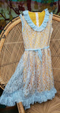 60s Golden Baby Blue Lace Party, SM/MD