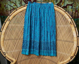 80s Blue Floral Pleated Skirt, 12P
