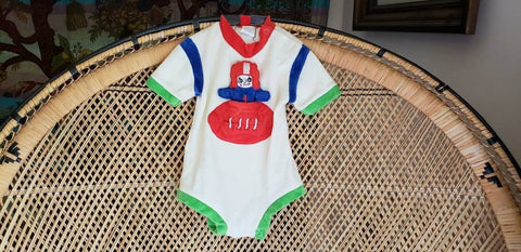 80s Funny Footballer Baby Bodysuit, 18 Months