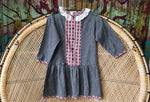 90s Gray Denim Heart Checkered Dress By Gear, Girls 4-6 LG