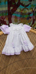 80s Purple Floral Hearts Baby Dress, 12M