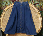 90s Button-Down Denim Skirt By Leslie Faye Sport, 8 Petite