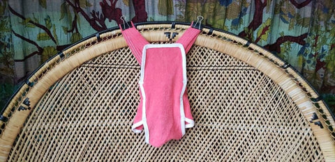 80s Pink Terry Cloth Romper, 6-9M