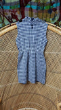 60s Girls Blue Gingham Dress