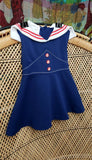 Vintage Girls Sailor Dress By JCPenney, 3T (missing 1 button)