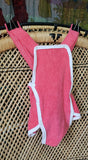 80s Pink Terry Cloth Romper, 6-9M