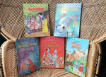 Vintage Disney Big Golden Books Set Of 5, Peter Pan, Sleeping Beauty, 101 Dalmatians, Snow White And The Rescuers Down Under