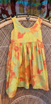 70s Citrus Floral Hawaiian Dress, 30" Bust