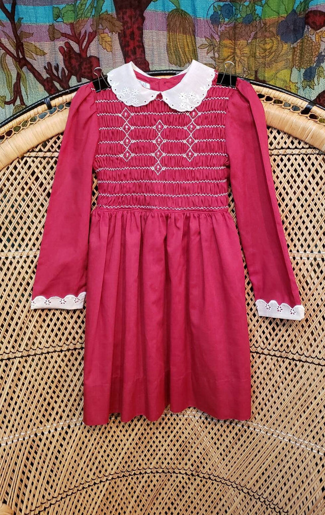 polly flinders vintage dresses / / Peach Smocked Dress by YellowBrickLayne, $34.99 Vintage Polly Flinders Pink White