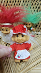 90s Christmas Trolls Set Of 3, Angel Troll Ornament, Mrs. Claus Troll Ornament & Mini Merry Little Elf Troll