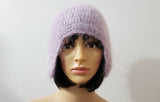 Vintage Purple Mohair Ear Flap Hat By Jacqueline Lamont